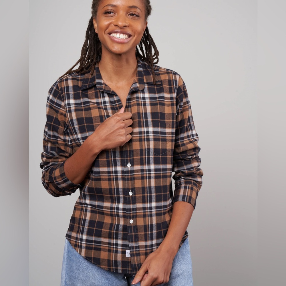 Frank & Eileen Brown Plaid Button Down Shirt